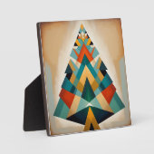 Art Deco Geometric Christmas Triangle Branches Fotoplaat (Voorkant)