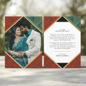 Art Deco Geometric Diamond Frame Thank You Card Bedankkaart