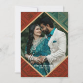 Art Deco Geometric Diamond Frame Thank You Card Bedankkaart (Voorkant)