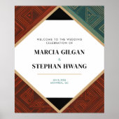 Art Deco Geometric Diamond Frame Welcome Sign Poster (Voorkant)