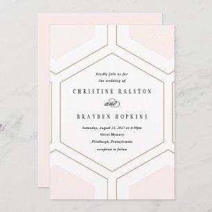 Art Deco Geometric Diamond Weddenschap Kaart