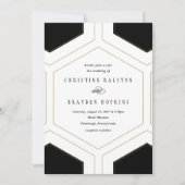 Art Deco Geometric Diamond Weddenschap Kaart (Voorkant)