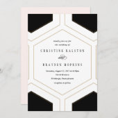 Art Deco Geometric Diamond Weddenschap Kaart (Voorkant / Achterkant)