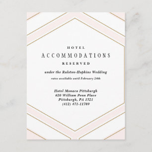 Art Deco Geometric Diamond Wedding Hotel Card Informatiekaartje