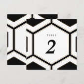 Art Deco Geometric Diamond Weduwtable Number Kaart (Voorkant / Achterkant)