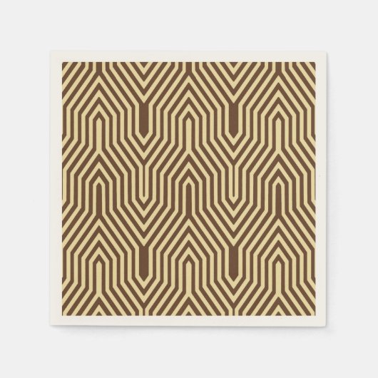 Art Deco Geometric - donkerbruin en geelbruin Servetten (Voorkant)