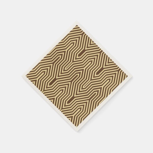 Art Deco Geometric - donkerbruin en geelbruin Servetten (Hoek)