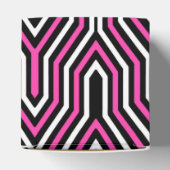 Art Deco Geometric - fuchsia roze, zwart-wit Bedankdoosjes (Bovenkant)