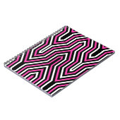Art Deco Geometric - fuchsia roze, zwart-wit Notitieboek (Linkerzijde)