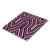 Art Deco Geometric - fuchsia roze, zwart-wit Tegeltje (Zijkant)