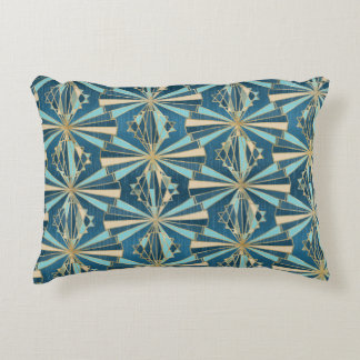 Art Deco Geometric Gold, Blue & Teal Luxury Glam Accent Kussen