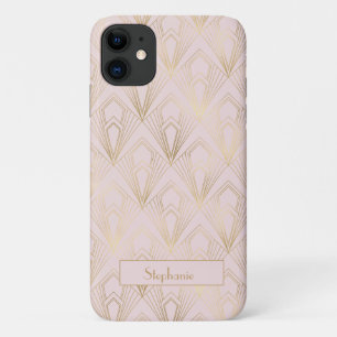Art Deco Geometric Gold en Blush Pink Pattern Case-Mate iPhone Case