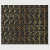 Art Deco Geometric Gold Foil/Black ID492 Cadeaupapier (Vlak)