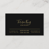 Art Deco Geometric Gold Foil/Black ID492 Visitekaartje (Achterkant)