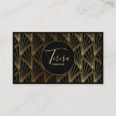 Art Deco Geometric Gold Foil/Black ID492 Visitekaartje (Voorkant)