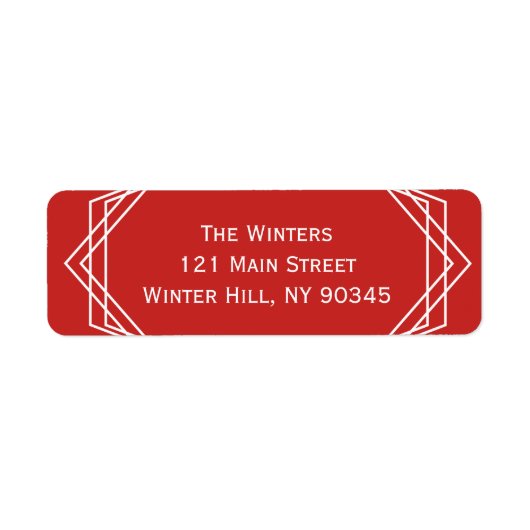 Art Deco Geometric Holiday Adres Label (Voorkant)