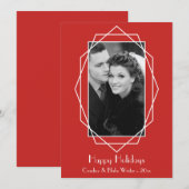 Art Deco Geometric Holiday Photo Card Feestdagenkaart (Voorkant / Achterkant)