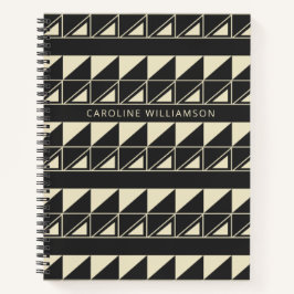  Art Deco Geometric in Black Personalized Notitieboek