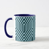 Art Deco Geometric - indigo en ijsblauw Mok (Links)