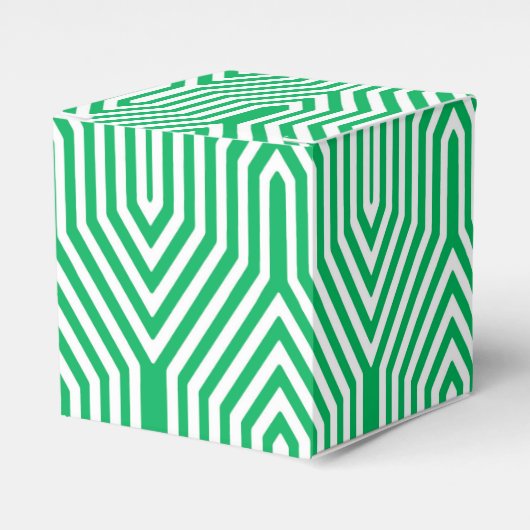 Art Deco Geometric - jade groen en wit Bedankdoosjes (Voorkant Zijde)
