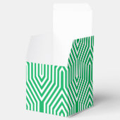 Art Deco Geometric - jade groen en wit Bedankdoosjes (Geopend)