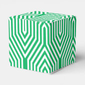 Art Deco Geometric - jade groen en wit Bedankdoosjes (Achterkant)
