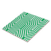 Art Deco Geometric - jade groen en wit Tegeltje (Zijkant)
