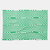 Art Deco Geometric - jade groen en wit Theedoek (Horizontaal)