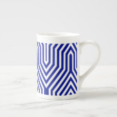 Art Deco Geometric - kobalt blauw en wit Porselein Kop (Rechts)