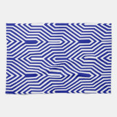 Art Deco Geometric - kobalt blauw en wit Theedoek (Horizontaal)