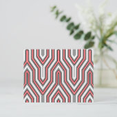 Art Deco Geometric - koraal, grijs en wit Briefkaart (Staand voorkant)