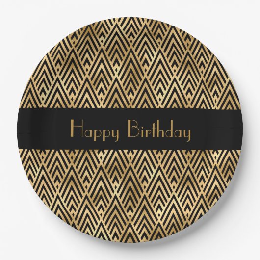 Art Deco Geometric  Party Papieren Bordje (Voorkant)