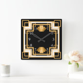 Art Deco Geometric Pattern Custom Vierkante Klok (Huis)