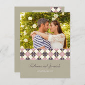 Art Deco Geometric Pattern Foto slaat de datum op Aankondigingskaart (Voorkant / Achterkant)