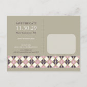 Art Deco Geometric Pattern Foto slaat de datum op Aankondigingskaart (Achterkant)