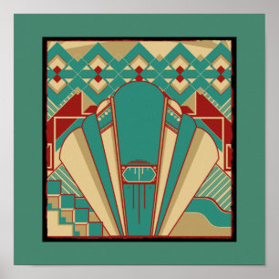 Art Deco Geometric Pattern Poster