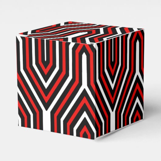 Art Deco Geometric - rood, zwart en wit Bedankdoosjes (Voorkant Zijde)