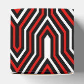 Art Deco Geometric - rood, zwart en wit Bedankdoosjes (Bovenkant)
