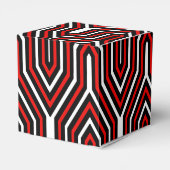 Art Deco Geometric - rood, zwart en wit Bedankdoosjes (Achterkant)