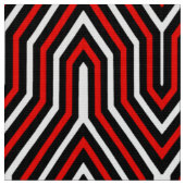 Art Deco Geometric - rood, zwart en wit Stof (Close Up)