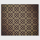 Art Deco Geometric Squares Golden Maroon Vip Cadeaupapier (Vlak)