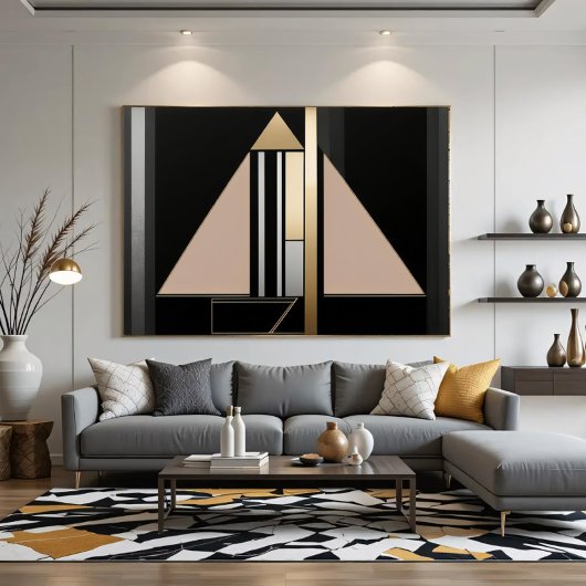 Art Deco Geometric Structure Canvas Afdruk