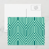 Art Deco Geometric - turquoise en aqua Briefkaart (Voorkant / Achterkant)
