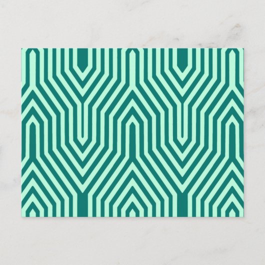 Art Deco Geometric - turquoise en aqua Briefkaart (Voorkant)