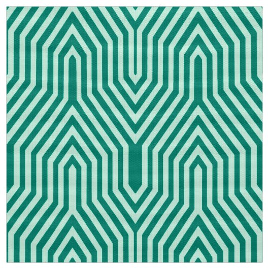 Art Deco Geometric - turquoise en aqua Stof (Swatch)