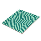 Art Deco Geometric - turquoise en aqua Tegeltje (Zijkant)