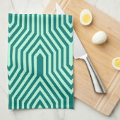 Art Deco Geometric - turquoise en aqua Theedoek (Quarter Fold)