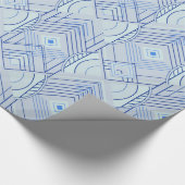 Art Deco Geometric Uplift - Bright Pastel Blue Cadeaupapier (Hoek)