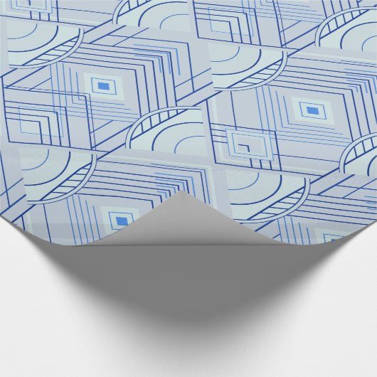 Art Deco Geometric Uplift - Bright Pastel Blue Cadeaupapier (Hoek)