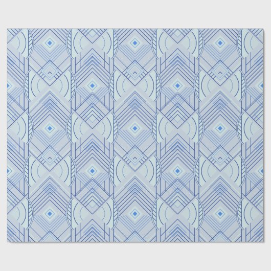 Art Deco Geometric Uplift - Bright Pastel Blue Cadeaupapier (Vlak)